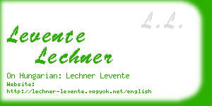 levente lechner business card